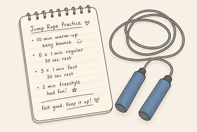 Illustration: short note about rope length surface and rounds after jump rope
