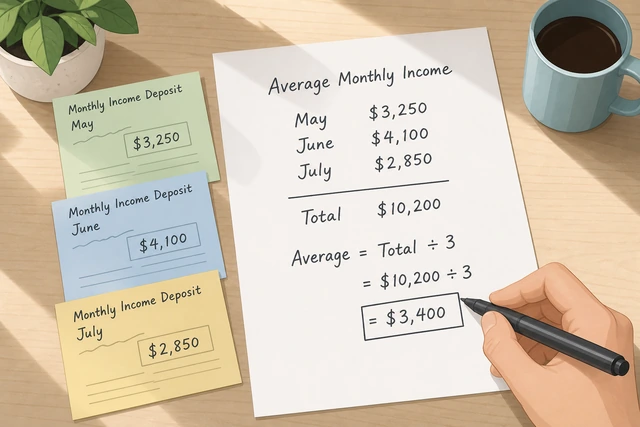 Illustration: averaging three months of irregular income deposits