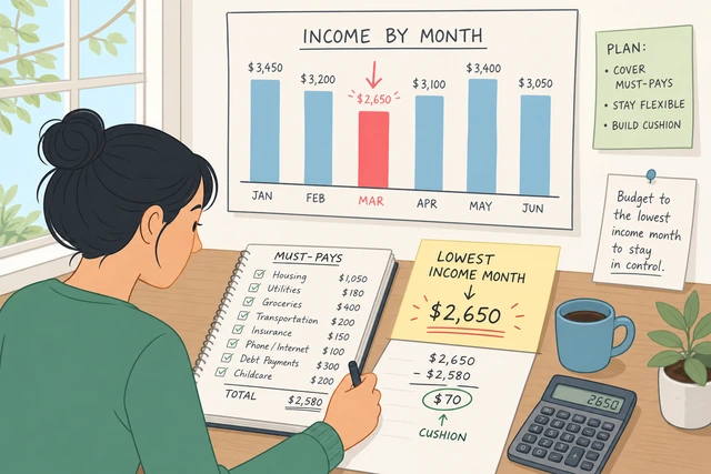Illustration: budgeting must-pays on the lowest income month