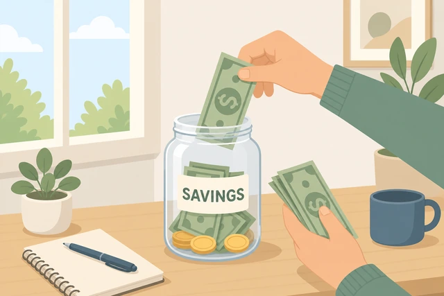 Illustration: parking surplus income in a holding savings account