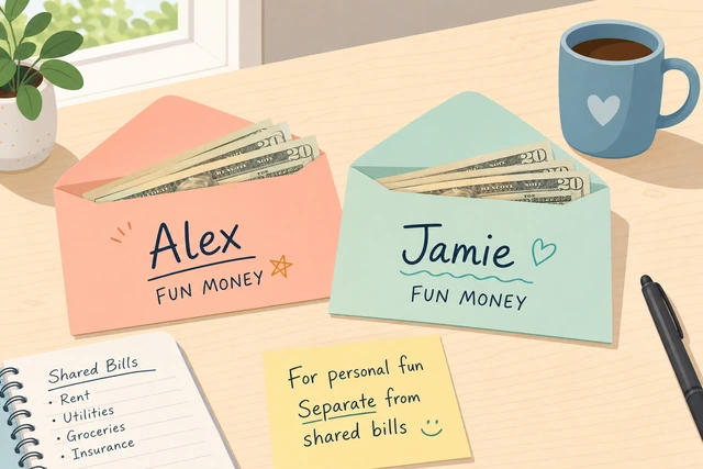 Illustration: personal fun money envelopes for each household adult
