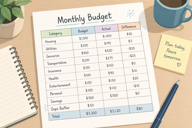 Illustration: adding a small oops buffer category to a budget