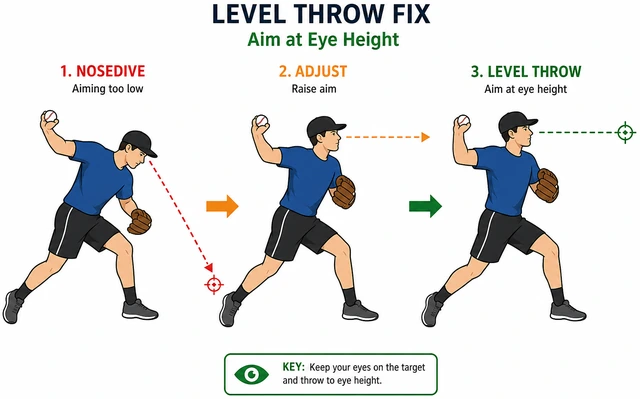 Illustration: correcting throw angle to level for paper airplane