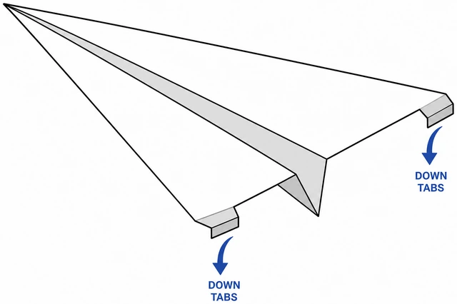 Illustration: tiny downward trailing-edge tabs to fix stall