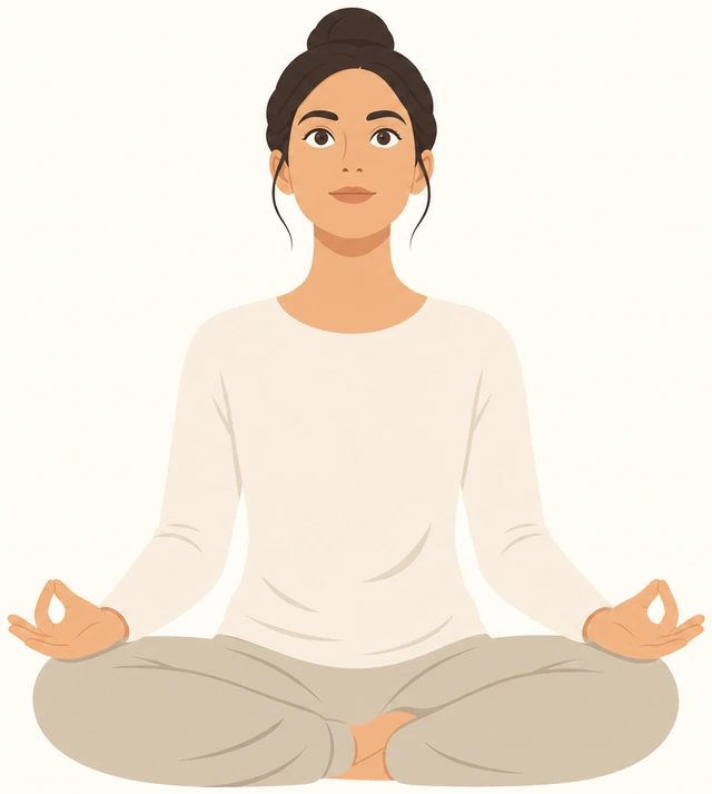 Illustration for Open the eyes fully and lift the gaze slightly.