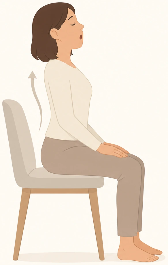Illustration for Straighten the spine and press feet into the floor.