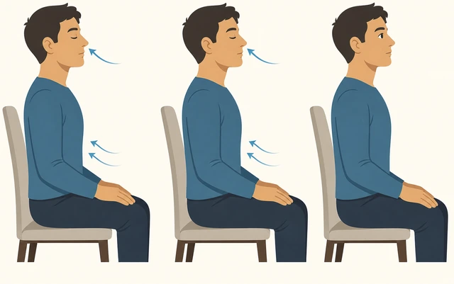 Illustration for Take a few brisker breaths through the nose.