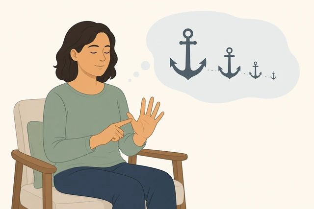 Illustration for Shrink the anchor to counting breaths.