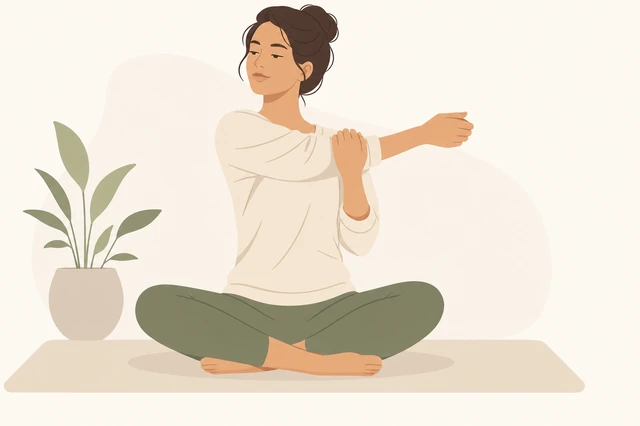 Illustration for Open the eyes slowly and stretch before standing.