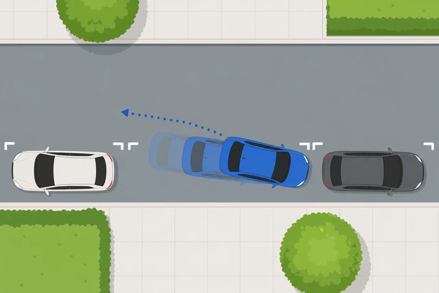 Illustration: reversing deeper into space before final parallel park swing
