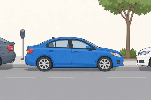 Illustration: stopping car when wheel contacts curb during parallel park