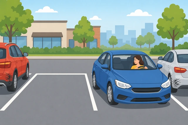 Illustration: choosing a larger parking space after repeated curb hits