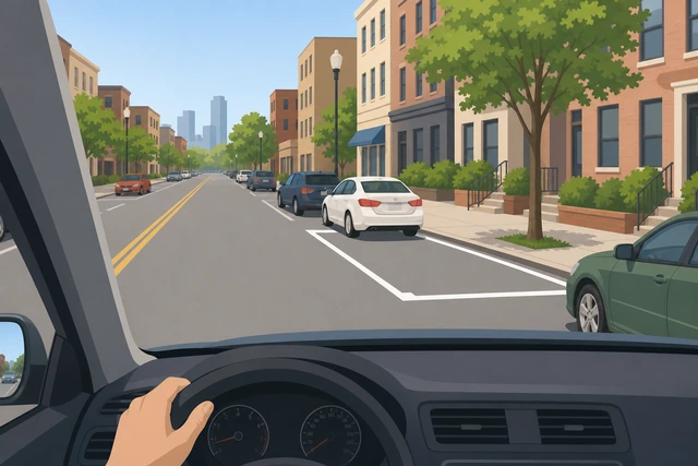 Illustration: driving past to find a longer parallel parking space