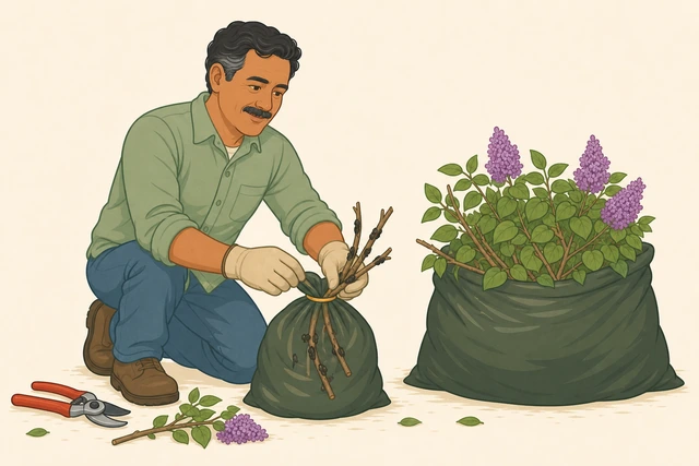 Illustration for Dispose of diseased clippings properly.