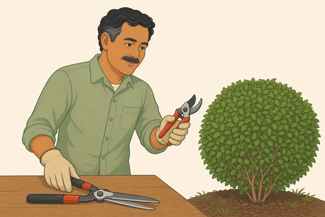 Illustration for Stop shearing and switch to hand pruners.
