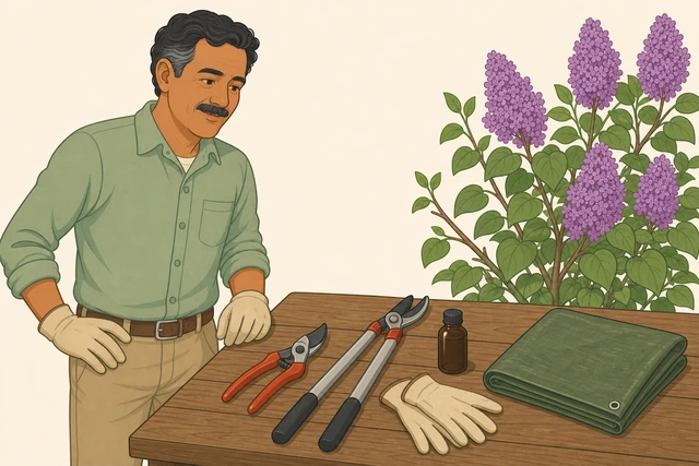 Illustration for Preflight — identify the shrub, gather clean sharp tools, and pick a dry day.