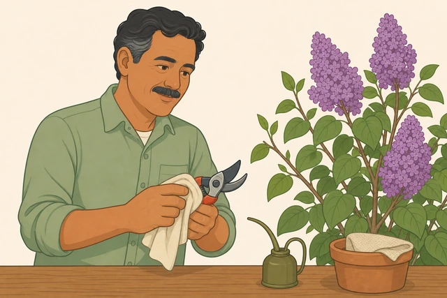 Illustration for Clean and store your pruners.