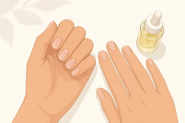 Illustration: short natural nails with no gel polish during recovery