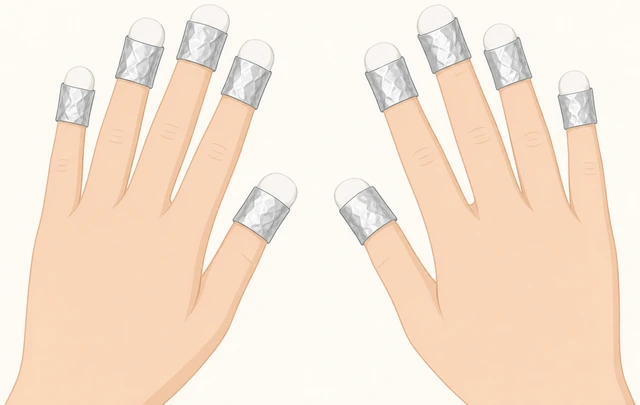 Illustration: smaller cotton pads and shorter timed foil soaks for sensitive skin
