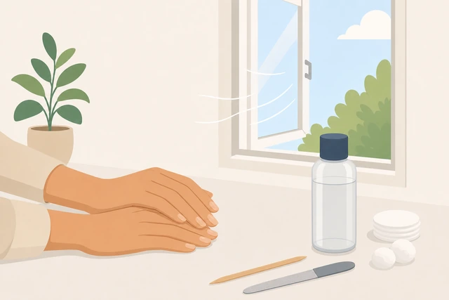 Illustration: stopping DIY acetone use when blistering or strong chemical irritation appears