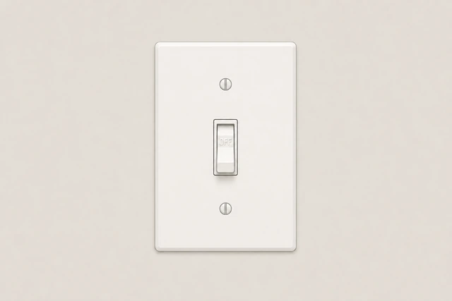 Illustration: reattaching light switch faceplate with evenly started screws