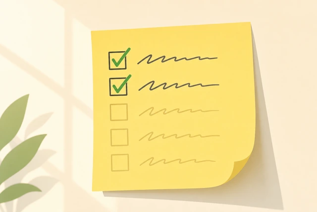 Illustration: completing exactly two morning checklist items