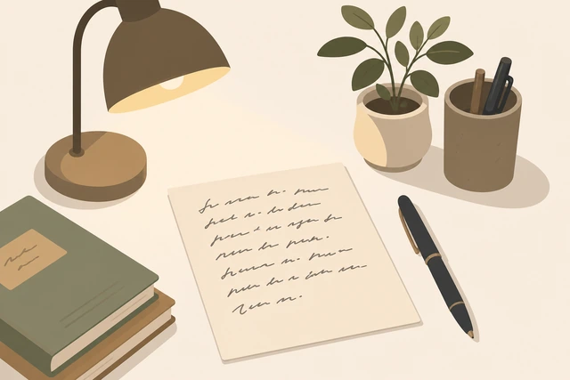 Illustration: short evening handwritten note about what broke in the morning routine