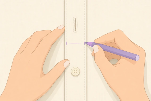 Illustration: re-marking button position using the buttonhole