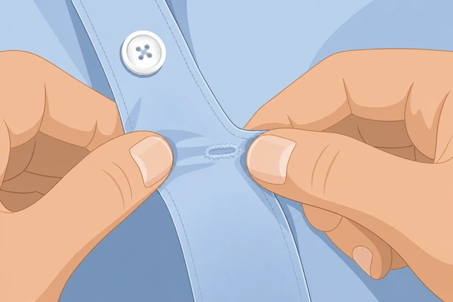 Illustration: checking fabric integrity under a button location