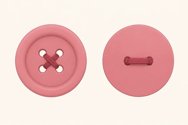 Illustration: neat front and back of a finished hand-sewn button
