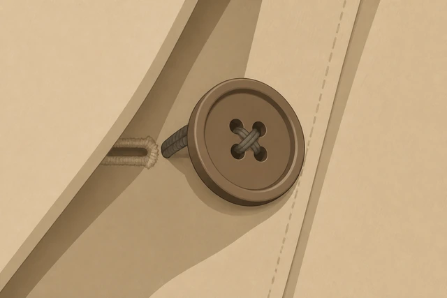 Illustration: slight thread shank under a coat button