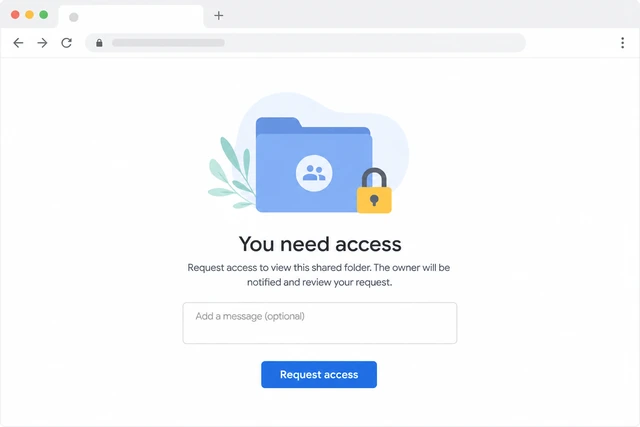 Illustration: recipient Google avatar showing signed-in email compared to share invite address