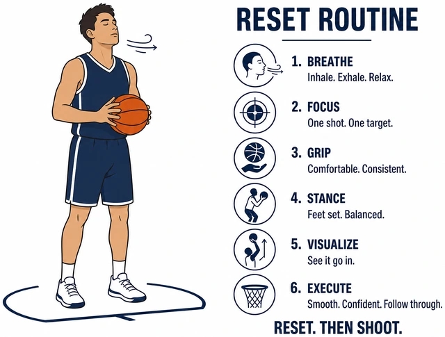 Illustration: resetting free-throw routine after a break instead of heaving