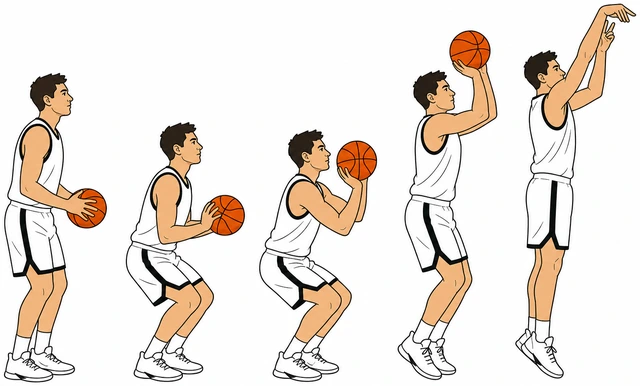 Illustration: deeper knee bend for more free-throw leg power
