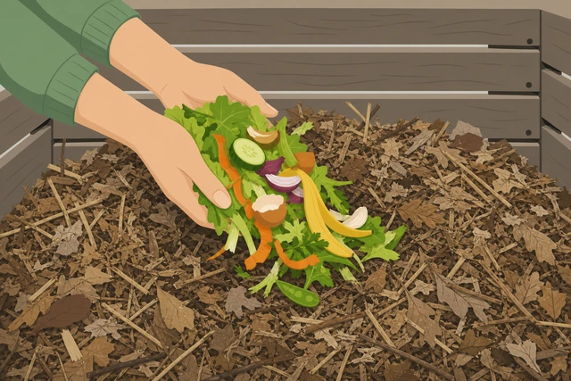 Illustration for Mix in fresh greens.