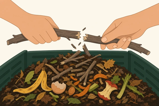 Illustration for Chop large dry pieces smaller.