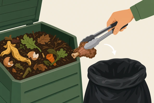 Illustration for Remove any meat, dairy, or pet waste added by mistake.