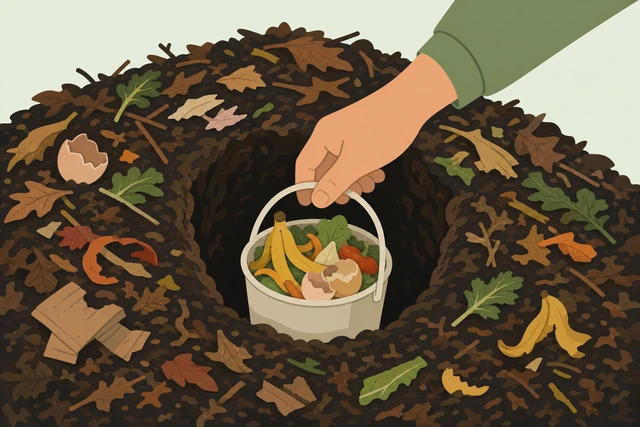 Illustration for Keep adding scraps, buried, and rebalance.