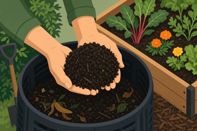Illustration for Recognize finished compost and harvest it.