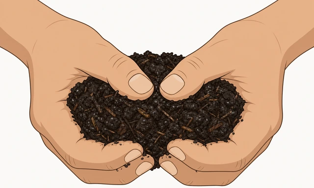 Illustration for Check moisture with a squeeze test.