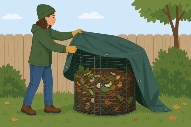 Illustration for Cover the pile.