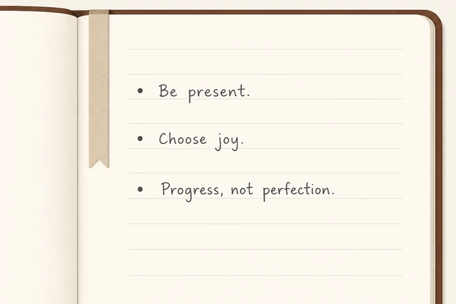 Illustration: three short bullet points written in journal