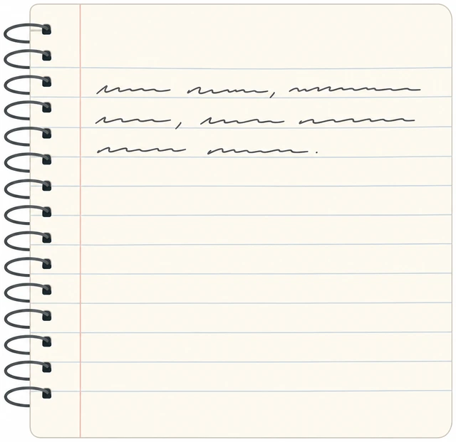 Illustration: first notebook page with habit stack sentence handwritten