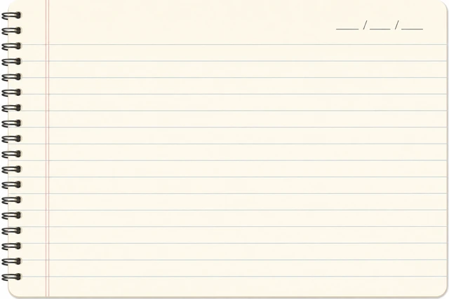 Illustration: notebook page with today's date written at top blank below