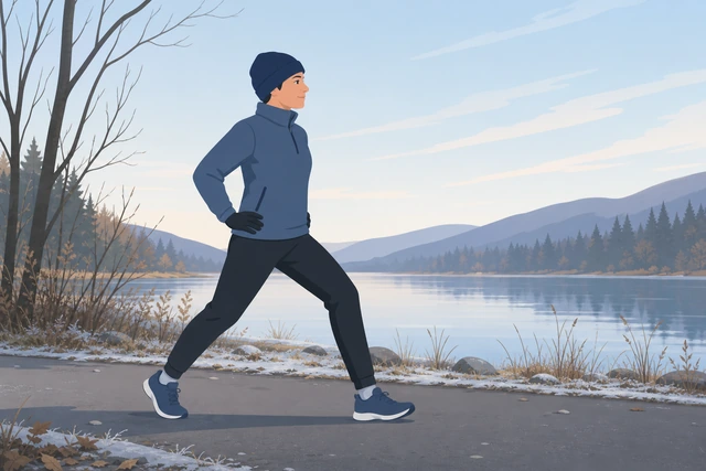 Illustration: two moderate stride-outs with full walk-back recovery on a cold morning