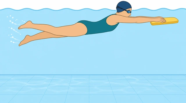 Swimmer kickboard kick head above water
