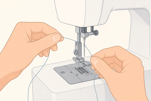 Illustration: switching to slightly thinner sewing thread