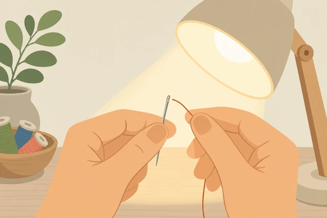 Illustration: moving needle threading to a brighter lamp