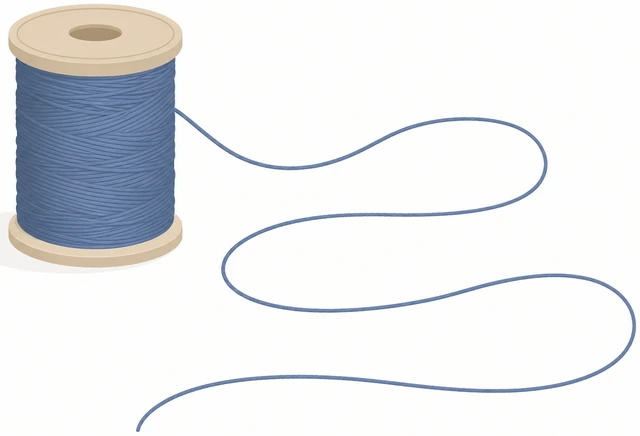 Illustration: measuring about 18 to 24 inches of working sewing thread