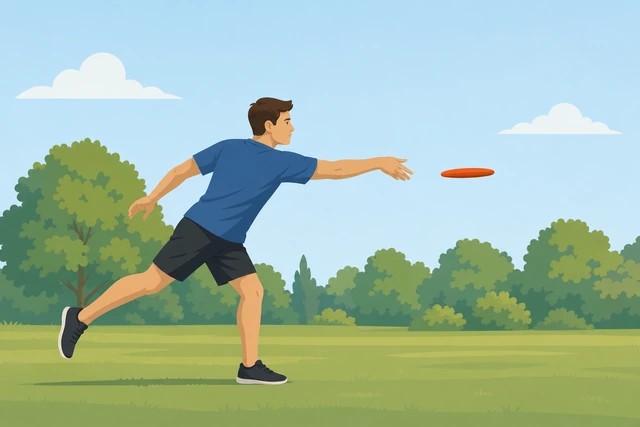 Illustration: level follow-through without upward yank on frisbee